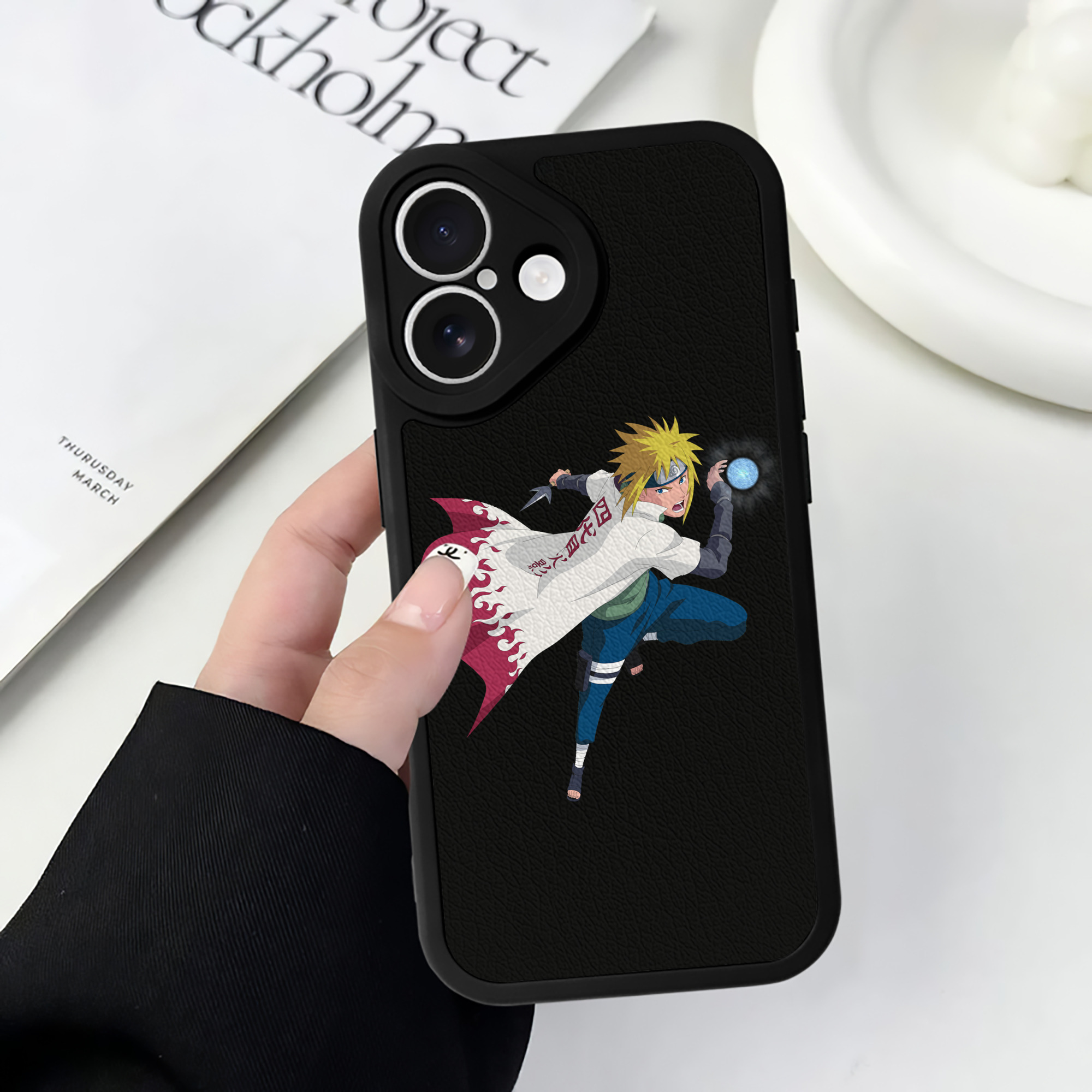 （画像用） NARUTO -ナルト- 波風 ミナト Namikaze Minato 【iPhone 16シリーズ対応】シリコンスマホケース（レザー調） 材質：シリコン